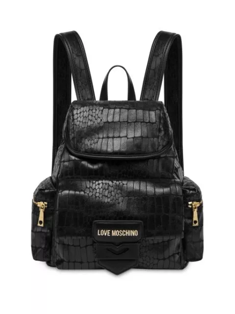 Love Moschino crocodile-effect backpack Women 0113