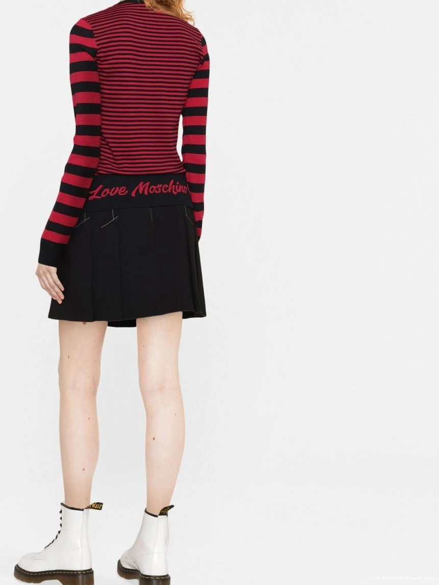 Affordable Moschino jumper striped Love Women intarsia-logo 0305