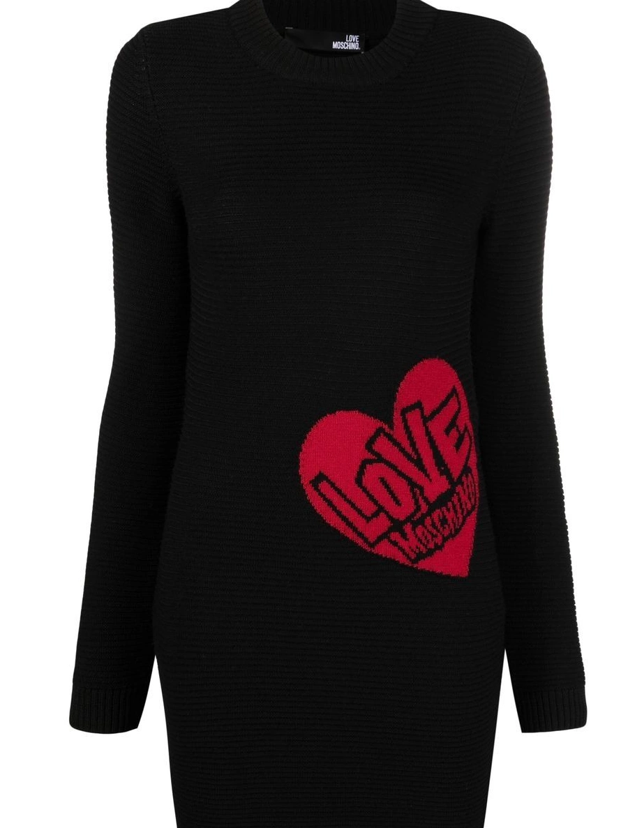 Cheap motif Women Love heart knitted Moschino minidress 0311