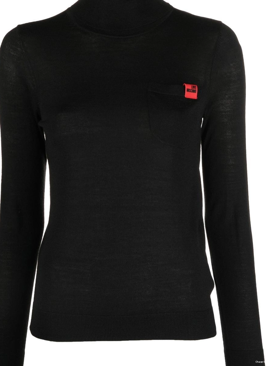 jumper neck logo-patch Women Love Moschino high 0322