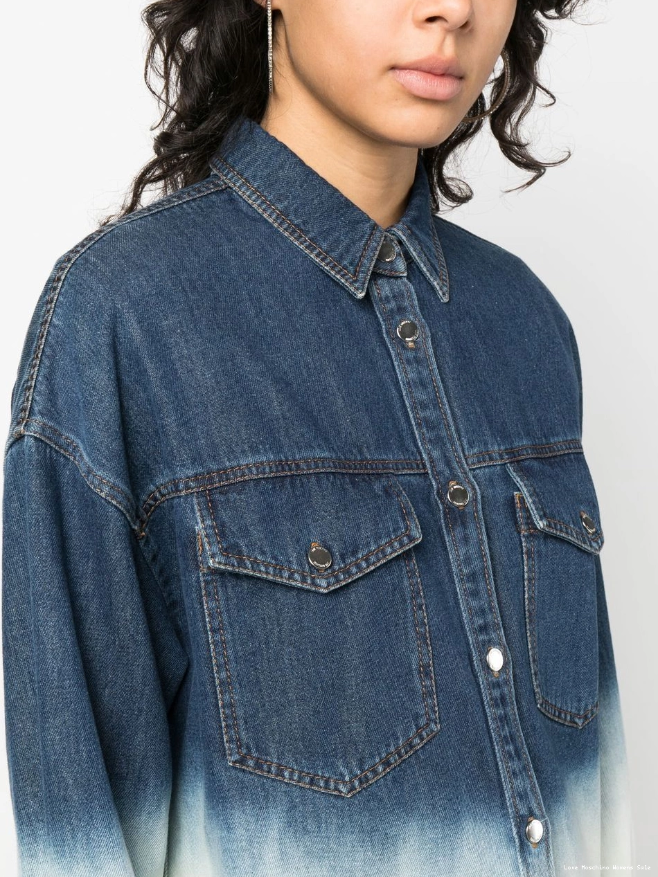 Affordable Love Moschino Women ombre-effect shirt denim 0321