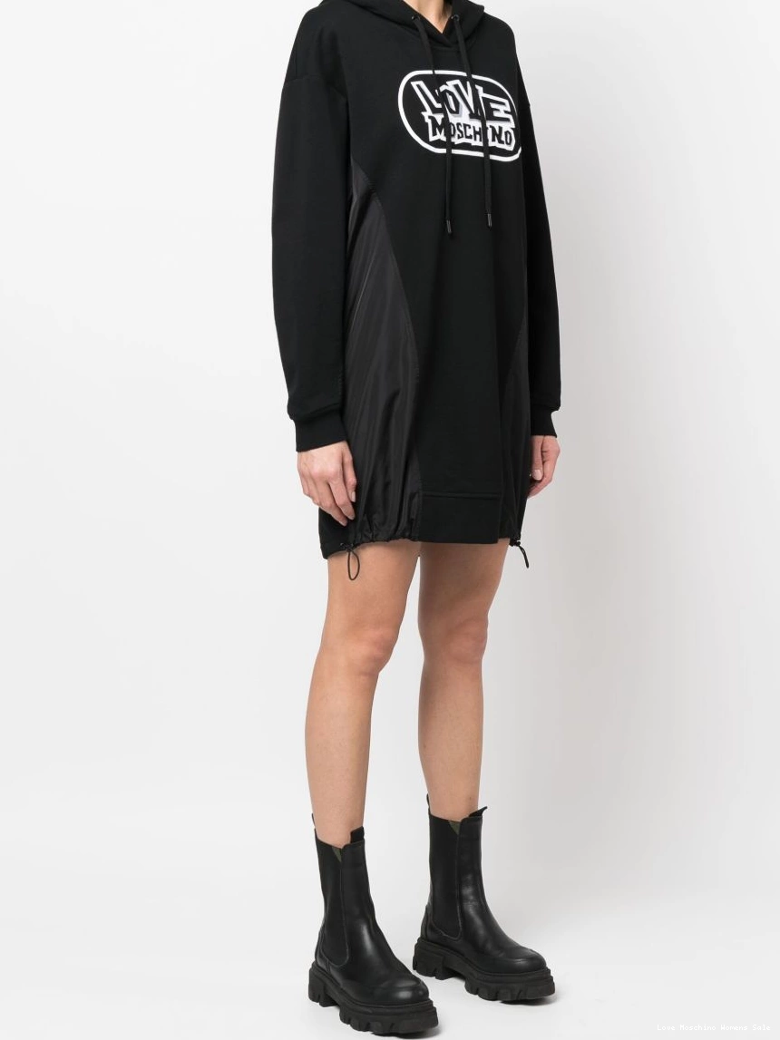 Cheap print Love logo dress hooded Moschino sweater Women 0321