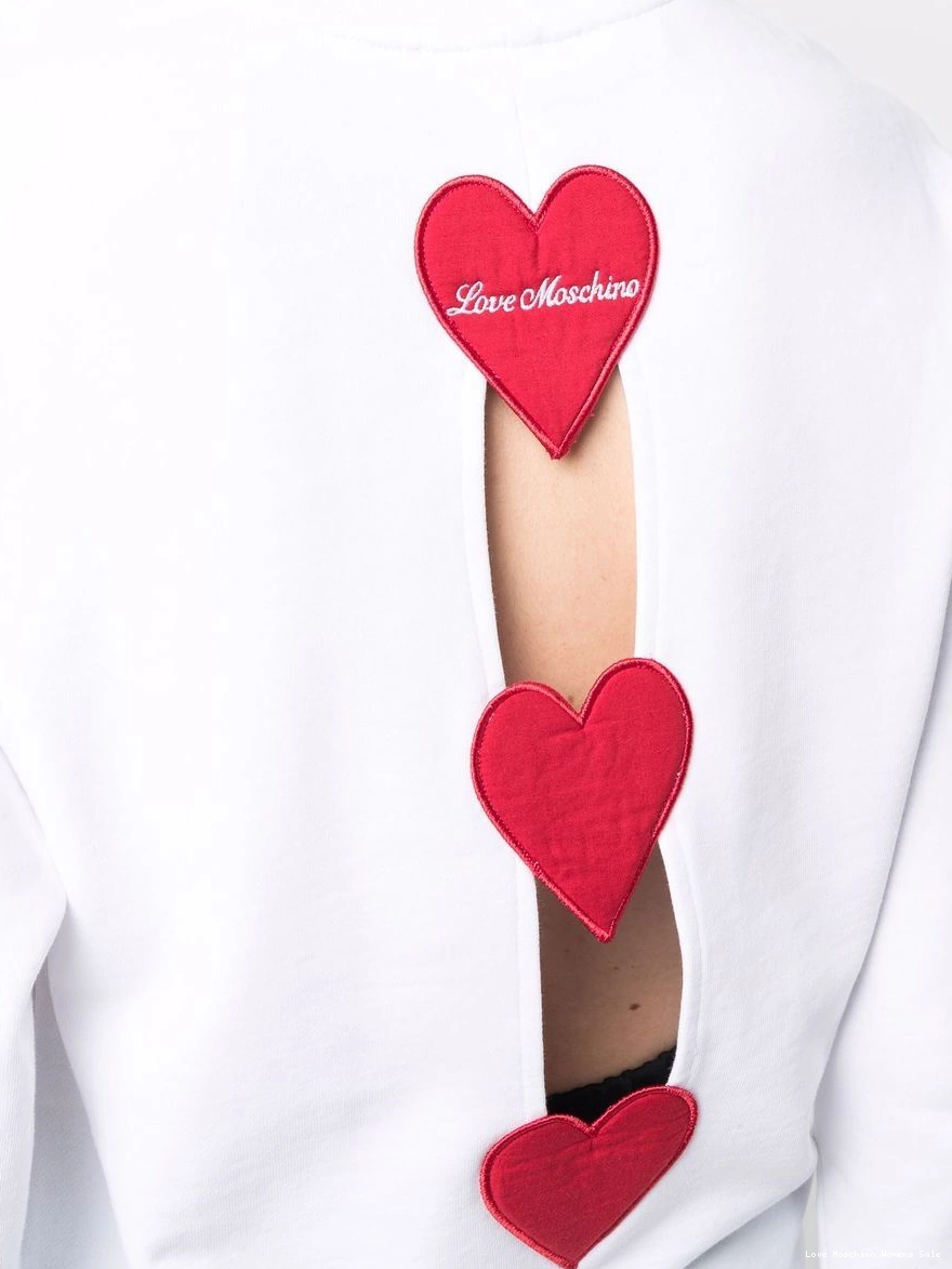 Affordable neck Moschino Love sweatshirt heart-detail crew Women 0314