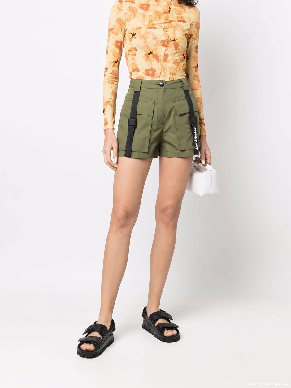 Affordable Moschino shorts pleated logo-tape Women Love 0317