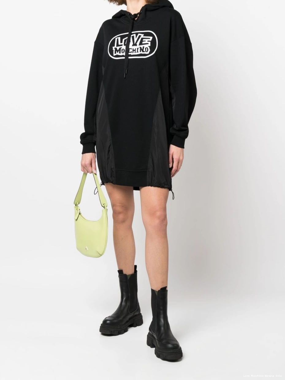 Cheap print Love logo dress hooded Moschino sweater Women 0321