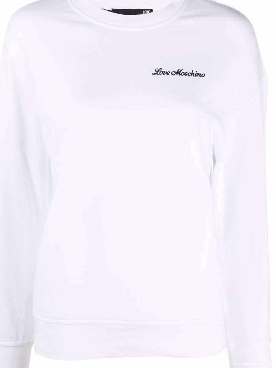 Affordable neck Moschino Love sweatshirt heart-detail crew Women 0314