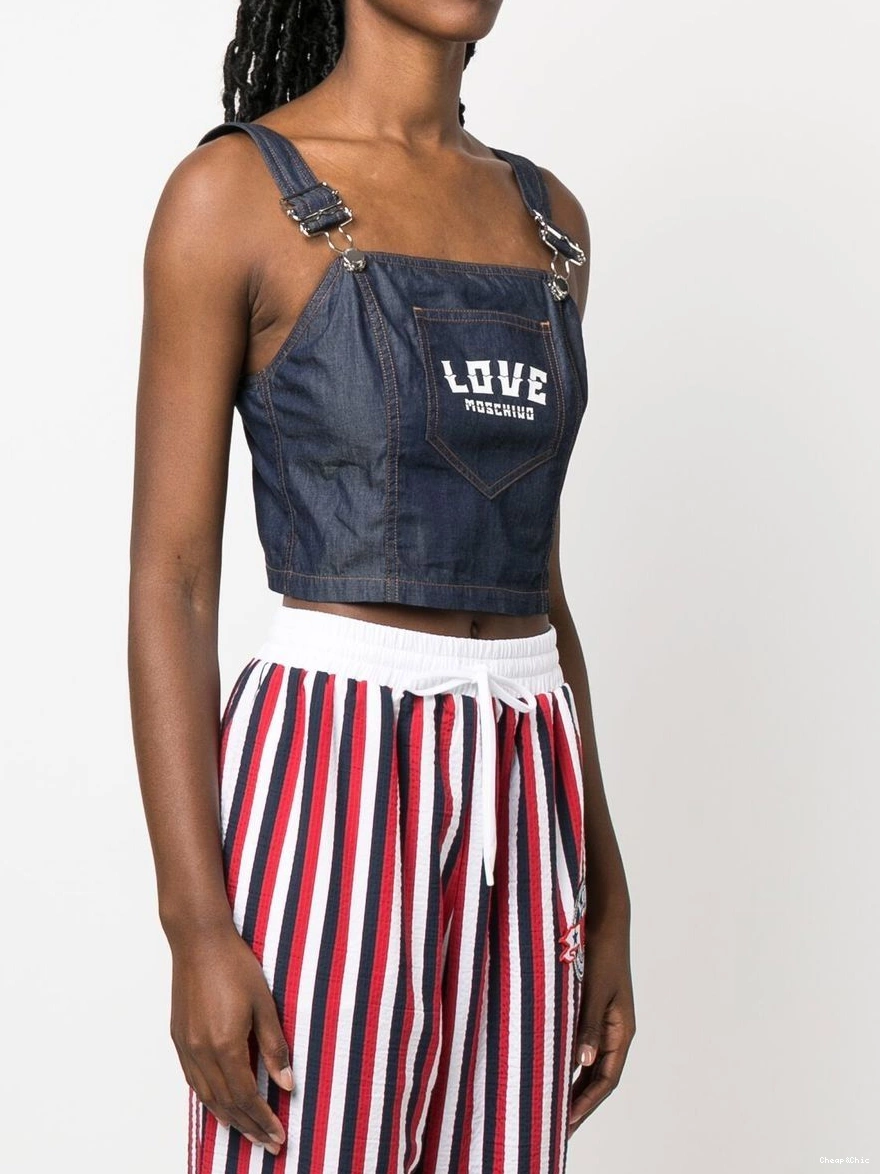 Affordable logo-print Love Women Moschino denim top 0320