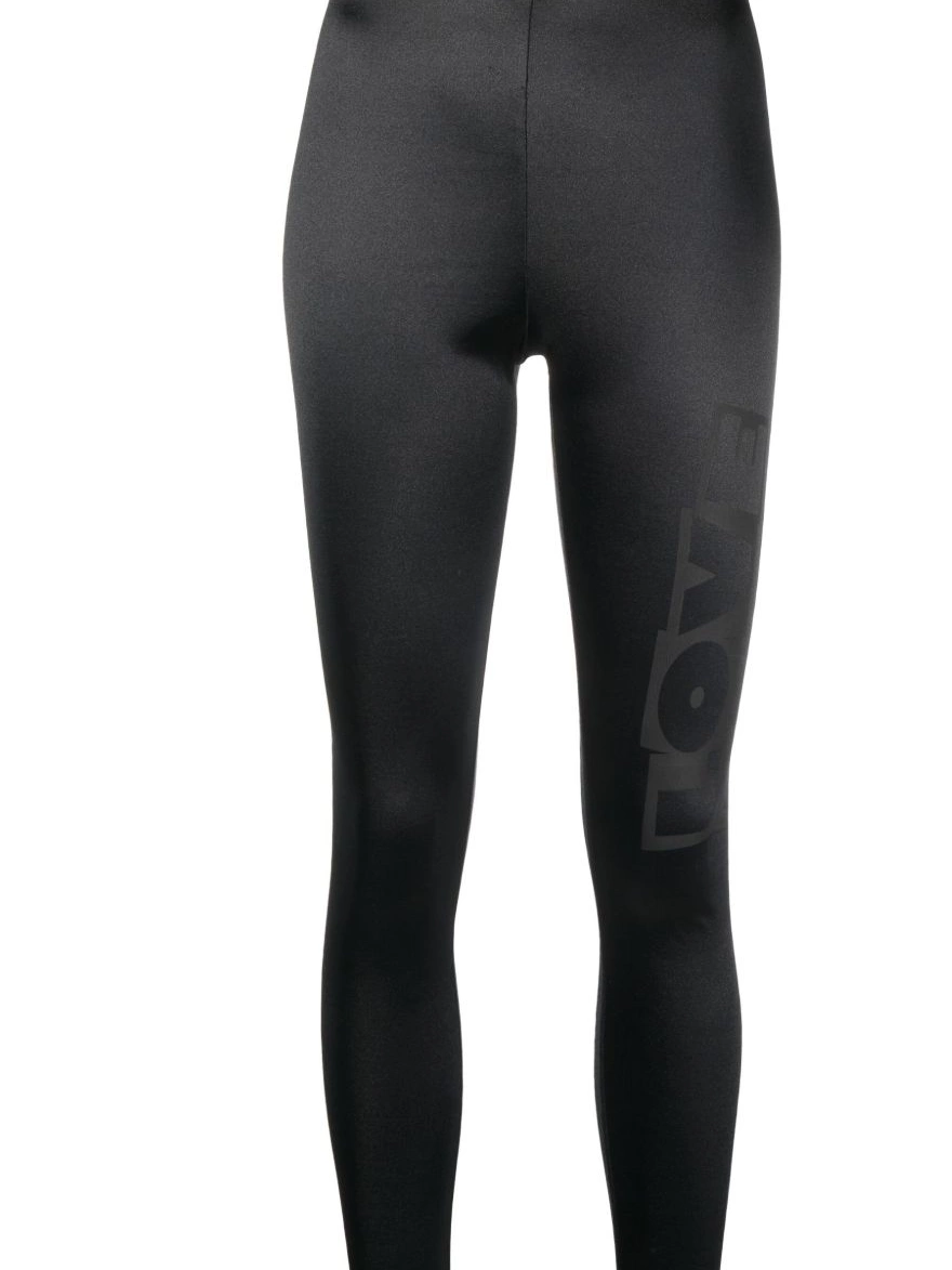 leggings print Moschino Women satin-finish logo Love 0317