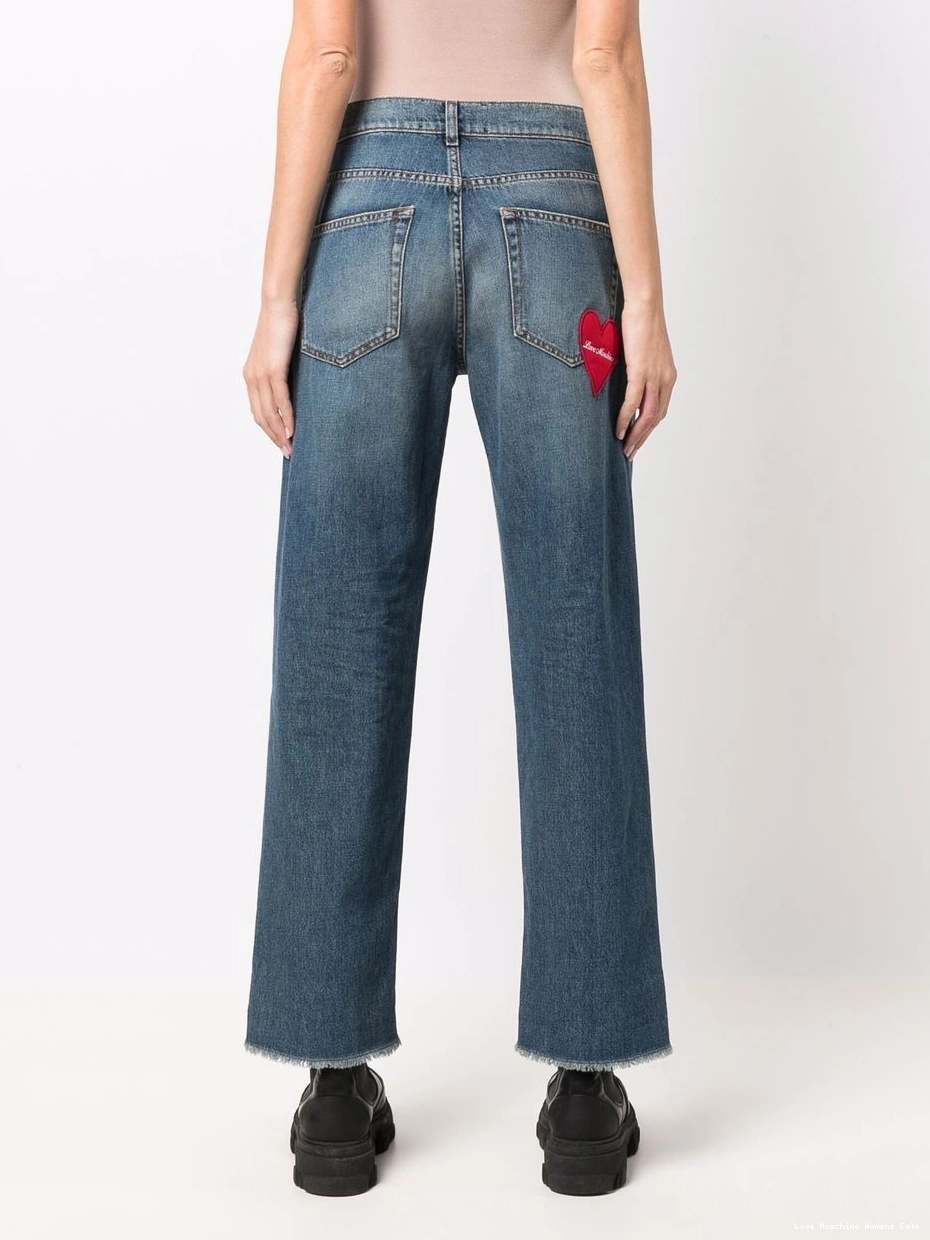 Affordable Moschino Women straight-leg mid-rise Love jeans 0311