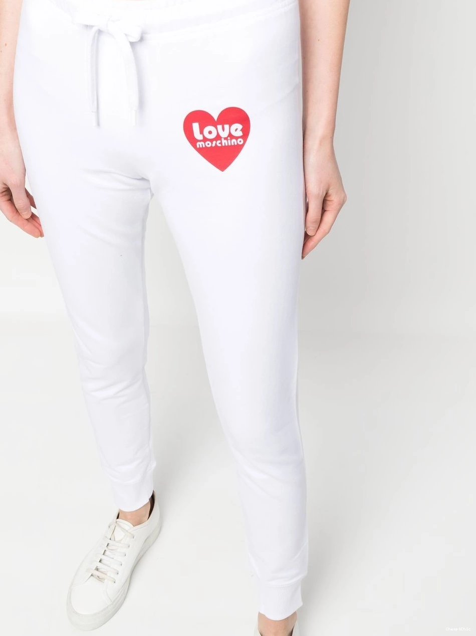Affordable track Moschino Women Love trousers logo-print 0318