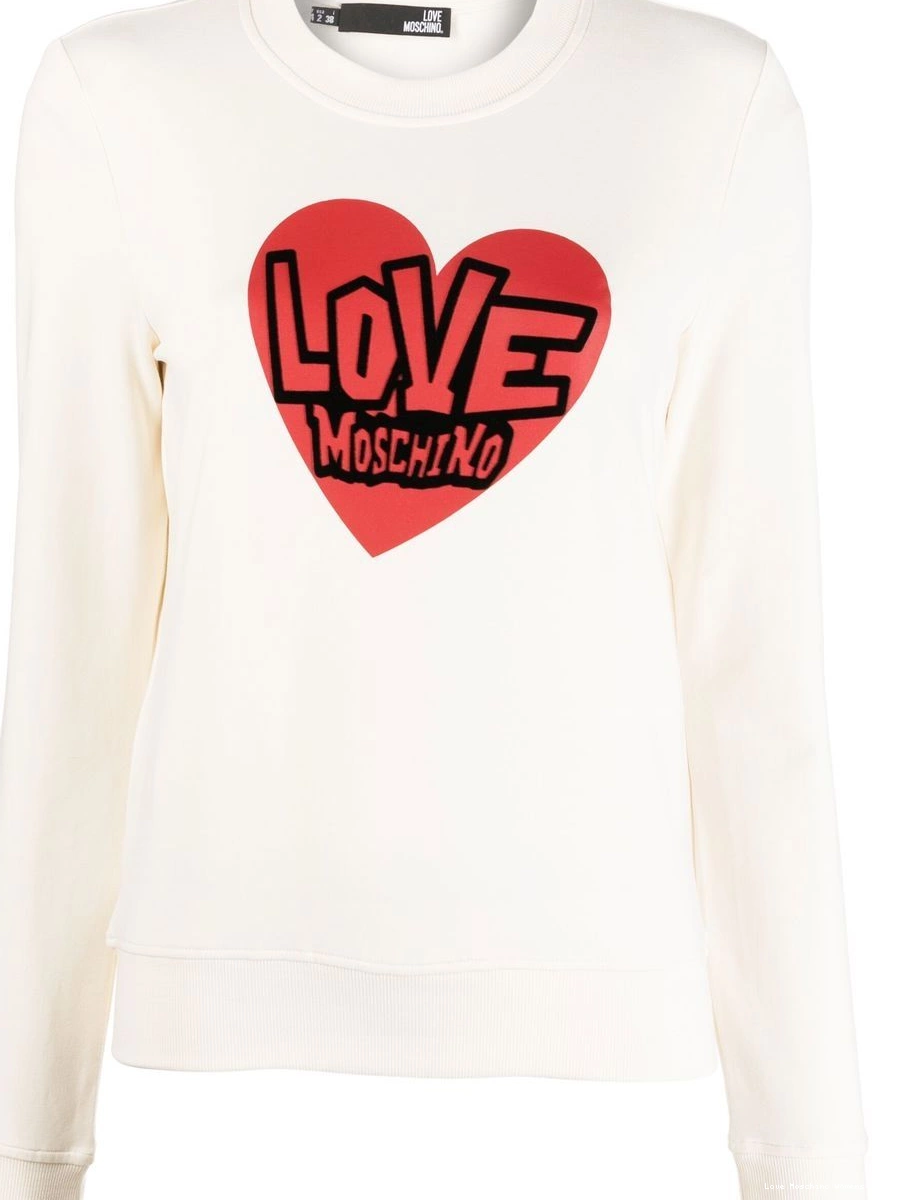 logo Women heart-print Love sweatshirt Moschino 0311