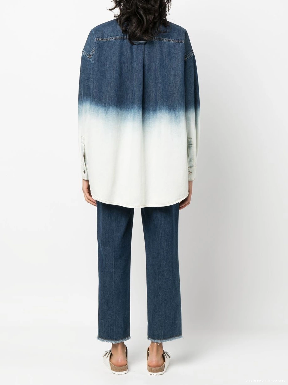 Affordable Love Moschino Women ombre-effect shirt denim 0321