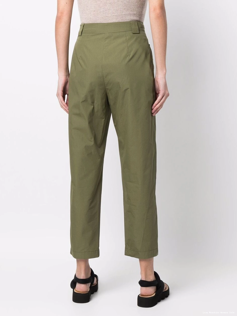 Affordable Women trousers Moschino cotton-blend flap-pockets parachute Love 0313