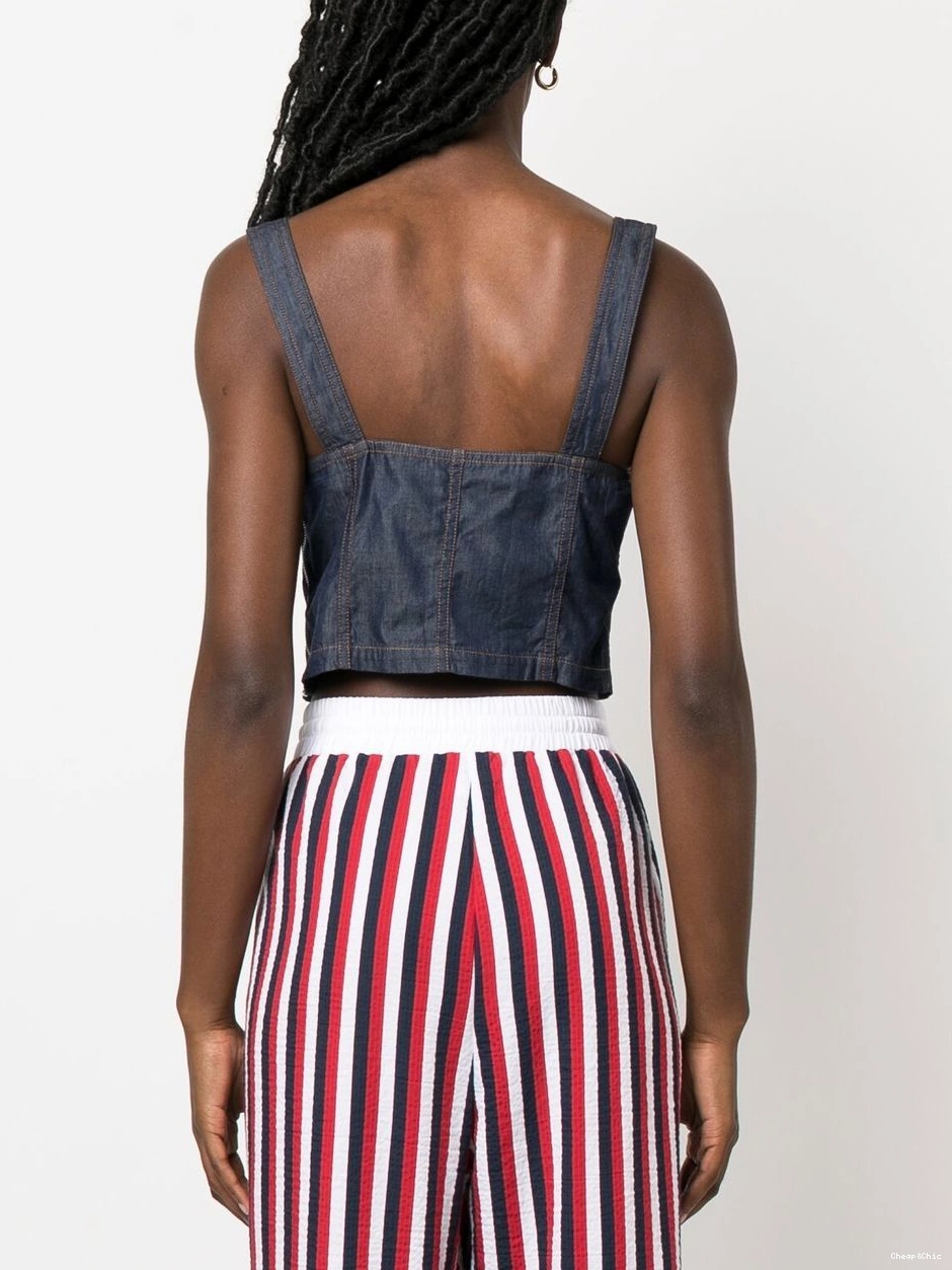 Affordable logo-print Love Women Moschino denim top 0320