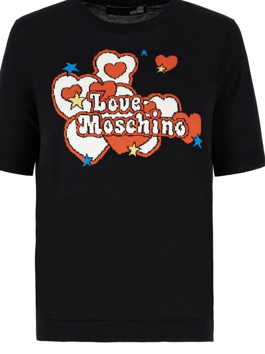 Affordable knit-logo Love intarsia Women Moschino T-shirt 0311