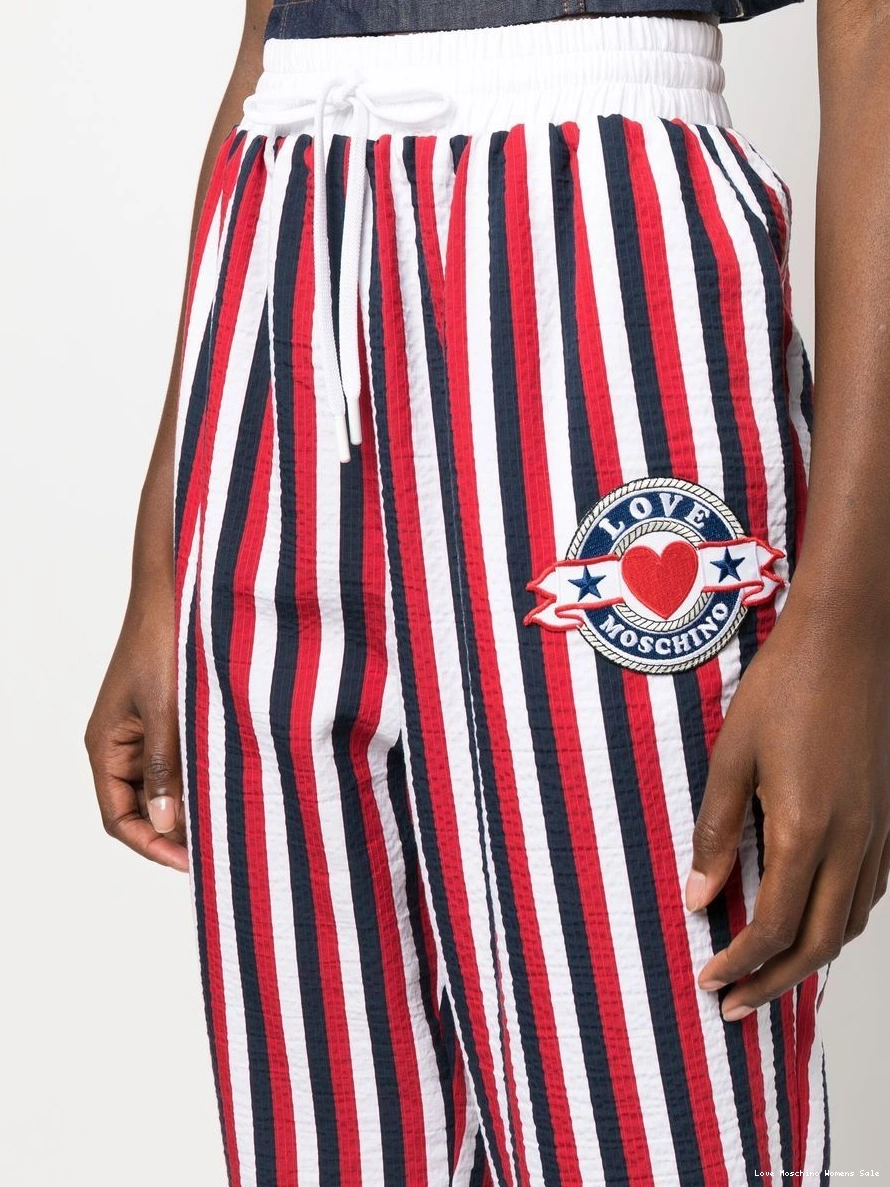 Affordable Moschino trousers striped Women drawstring Love 0307