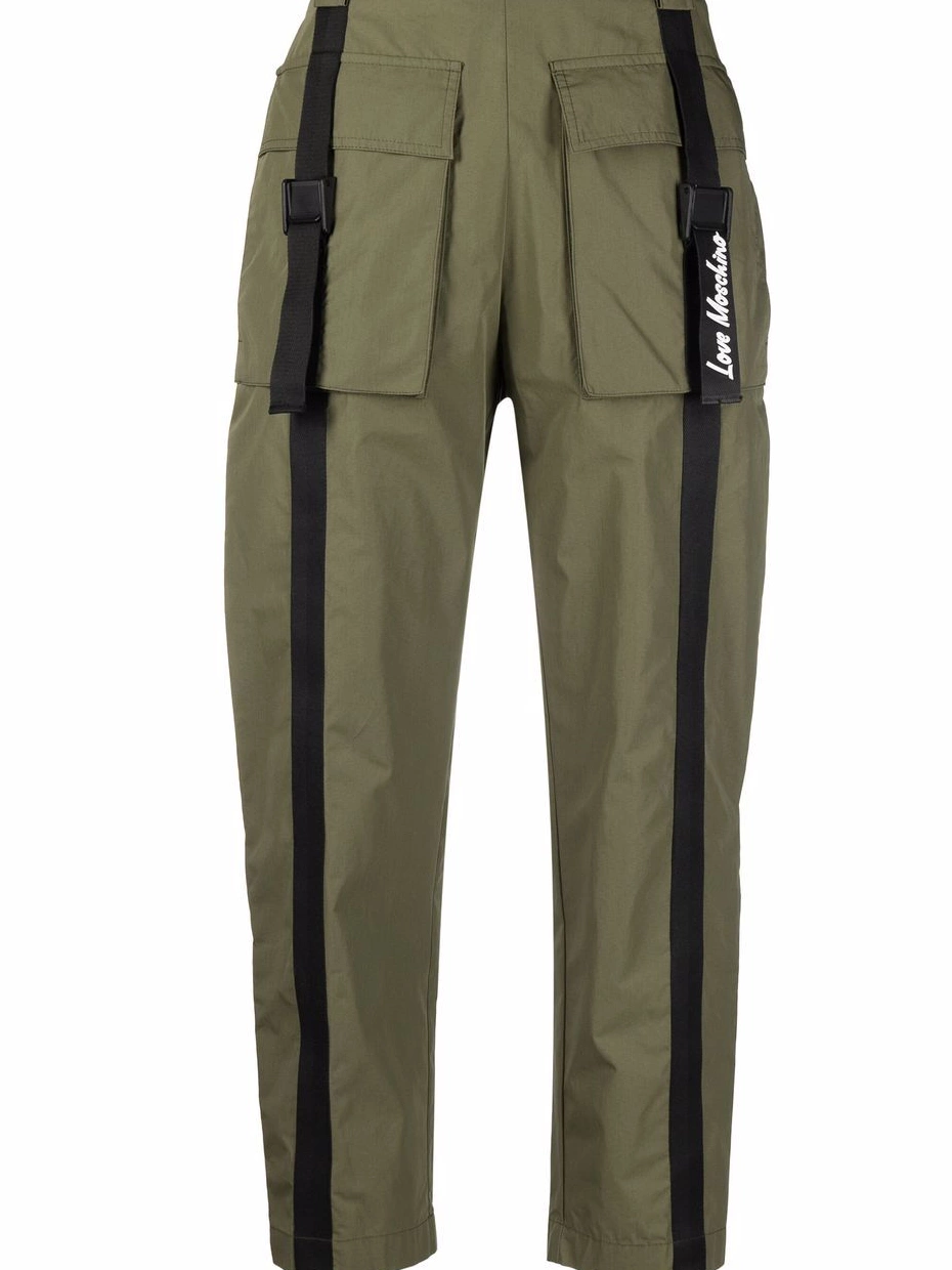 parachute Love Moschino flap-pockets cotton-blend trousers Women 0316