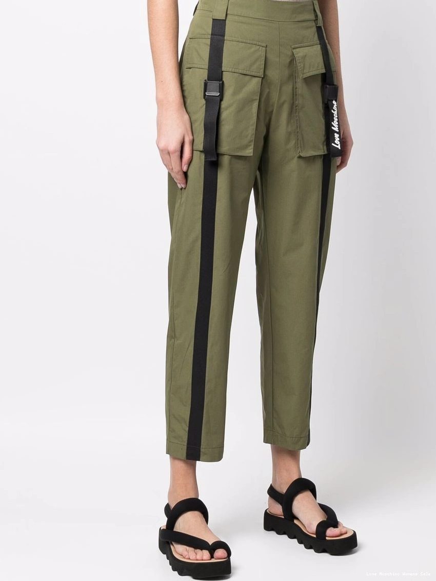 Cheap parachute Love Moschino flap-pockets cotton-blend trousers Women 0316
