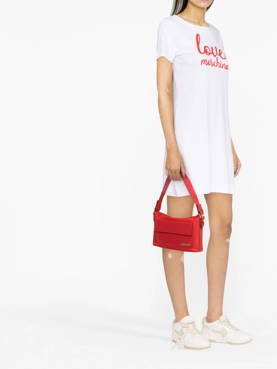 Affordable logo-print Moschino dress T-shirt Women cotton Love 0318
