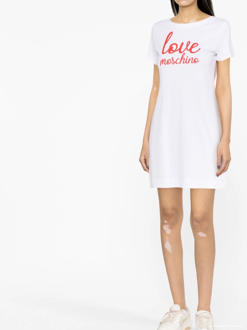 Affordable logo-print Moschino dress T-shirt Women cotton Love 0318
