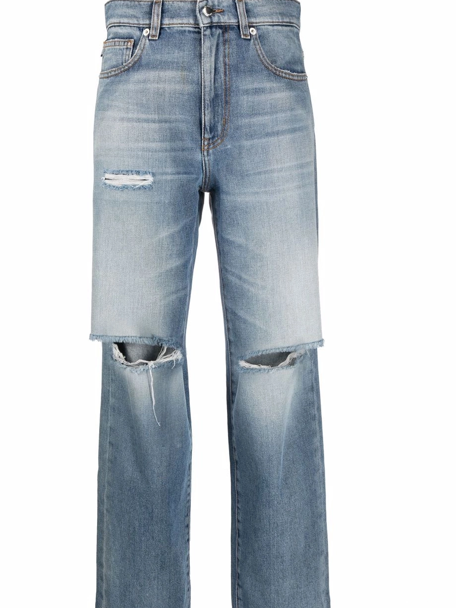 Cheap jeans straight-leg distressed Women Moschino Love 0313