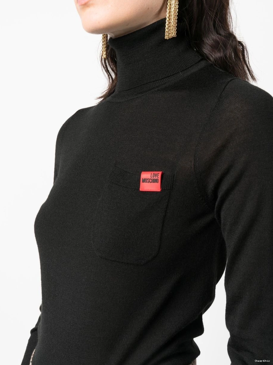 Affordable jumper neck logo-patch Women Love Moschino high 0322