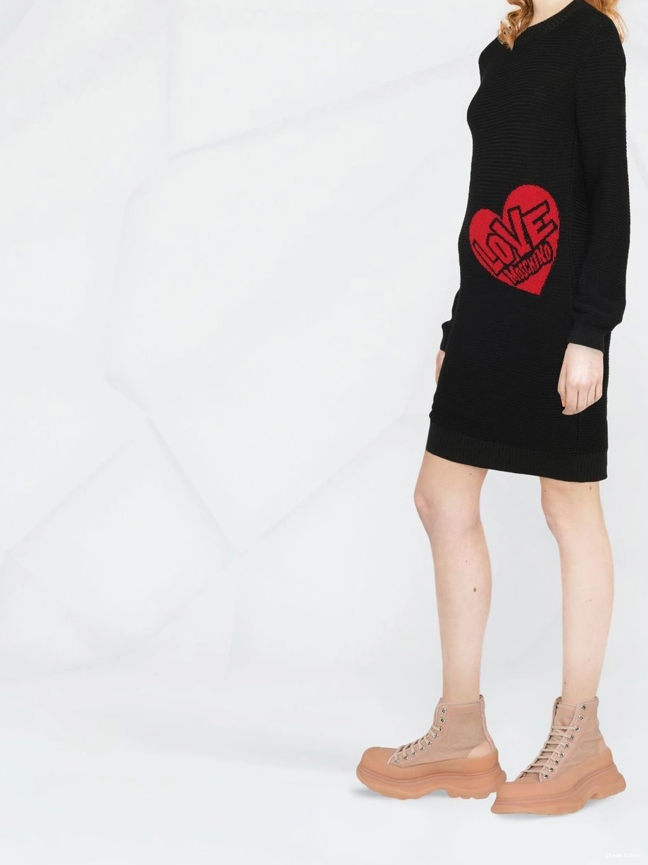 Cheap Love Moschino motif minidress knitted Women heart 0308