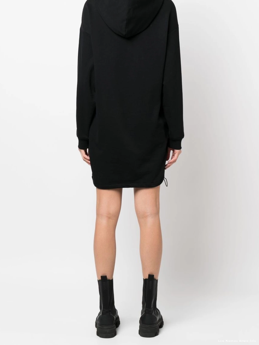 Cheap print Love logo dress hooded Moschino sweater Women 0321