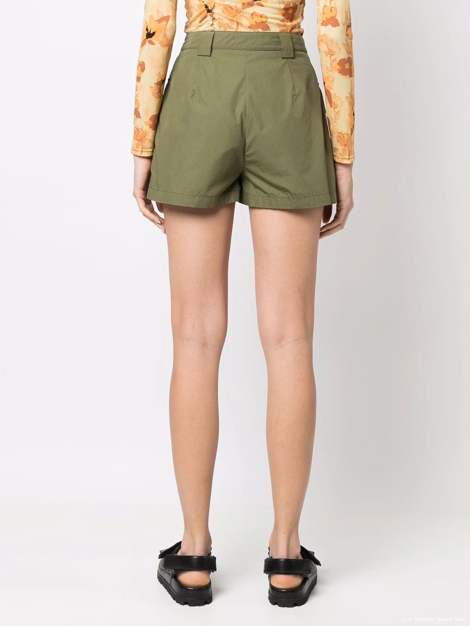 Affordable pleated Women Love shorts Moschino logo-tape 0308