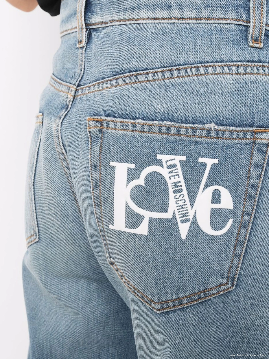 Cheap jeans straight-leg distressed Women Moschino Love 0313