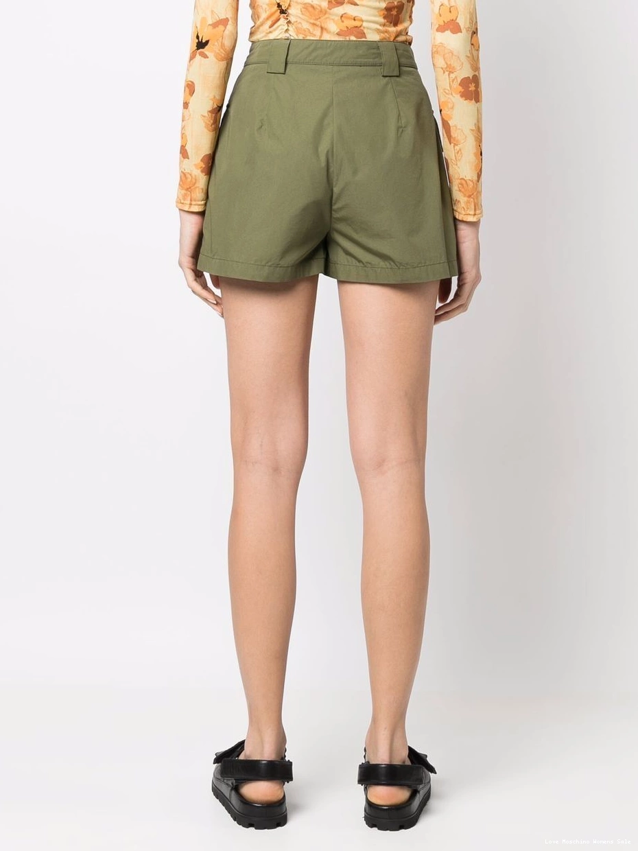 Affordable Moschino shorts pleated logo-tape Women Love 0317