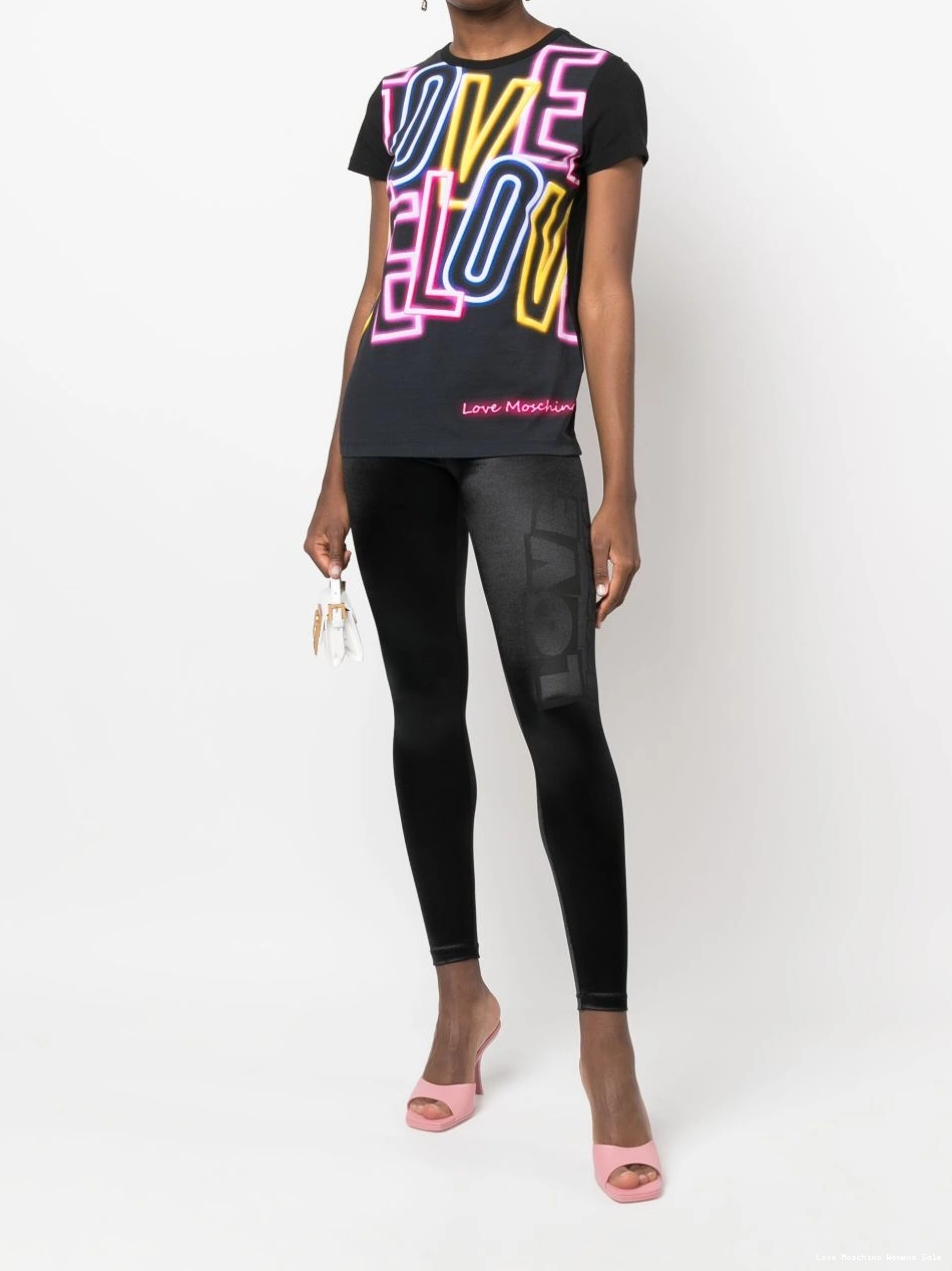 Cheap leggings print Moschino Women satin-finish logo Love 0317