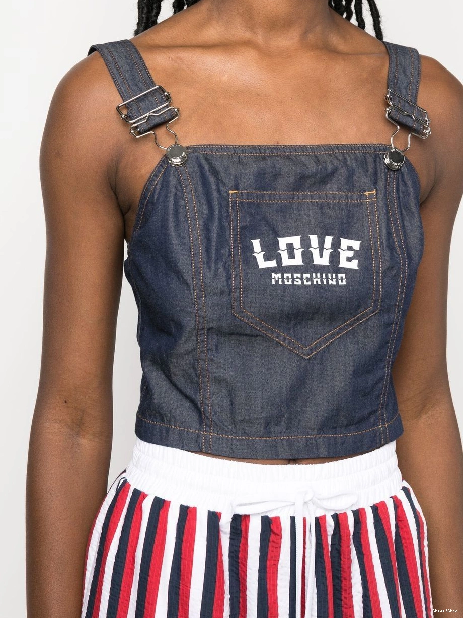 Affordable logo-print Love Women Moschino denim top 0320
