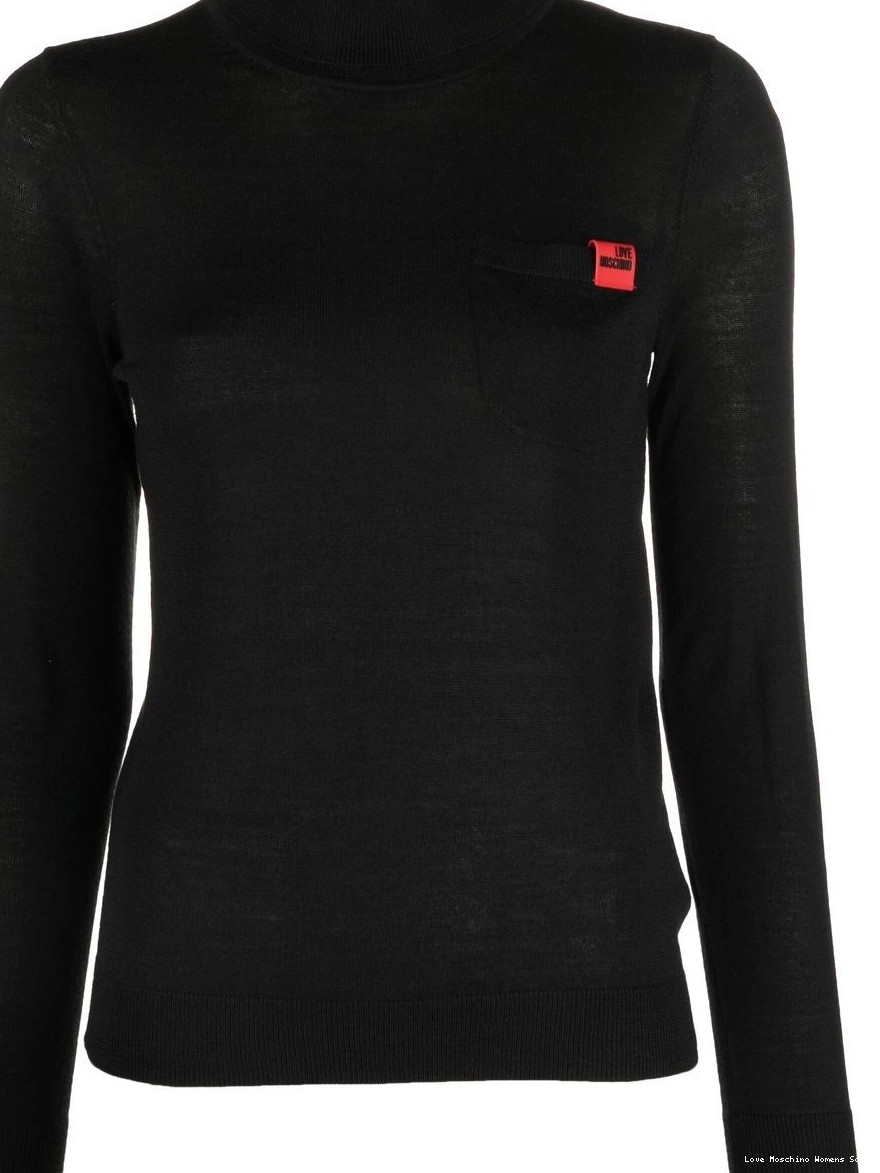 Women high jumper Love Moschino logo-patch neck 0318