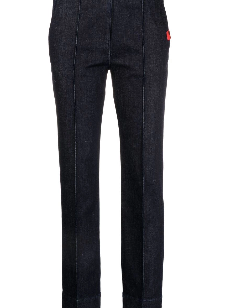 Cheap cropped Women Moschino jeans logo-patch Love 0318