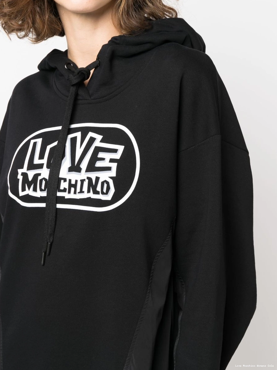 Cheap print Love logo dress hooded Moschino sweater Women 0321