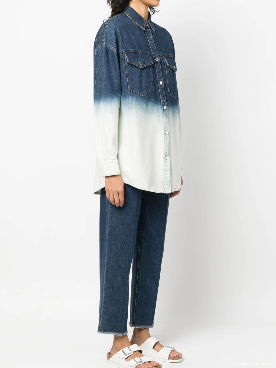 Affordable Love Moschino Women ombre-effect shirt denim 0321