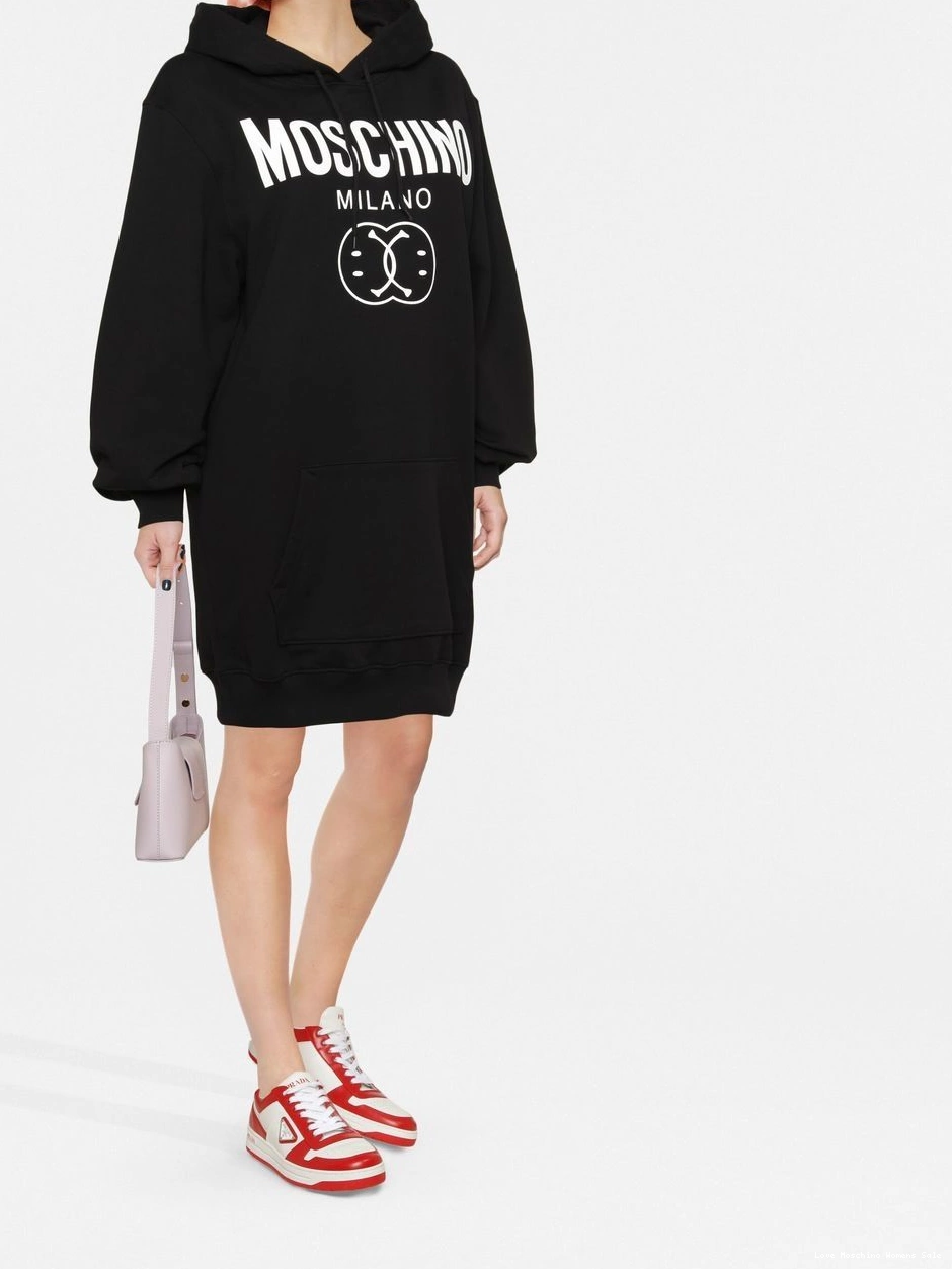 Affordable Love hooded dress Women logo-print Moschino 0305