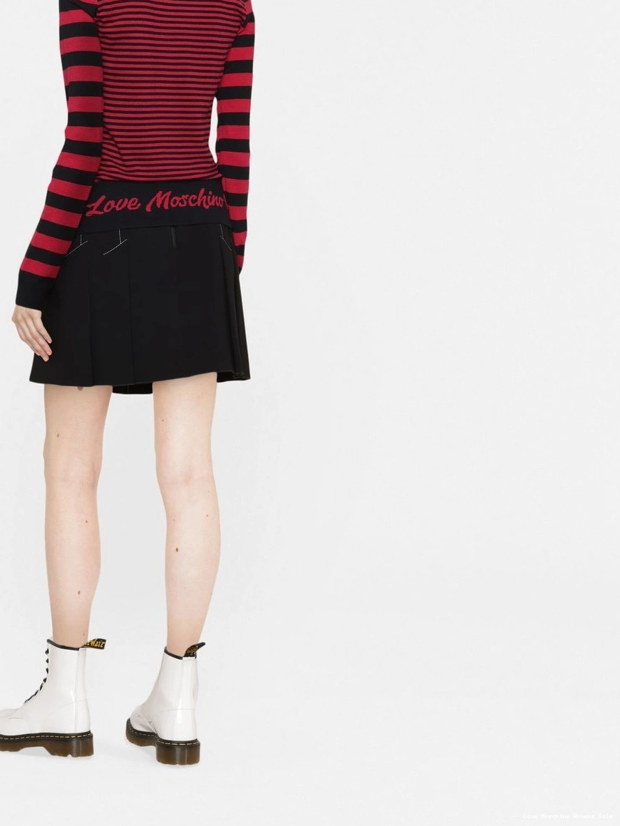 Affordable striped intarsia-logo Love jumper Women Moschino 0306