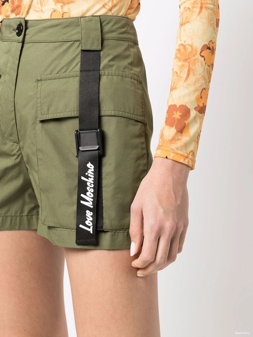 Cheap logo-tape Women pleated shorts Love Moschino 0319