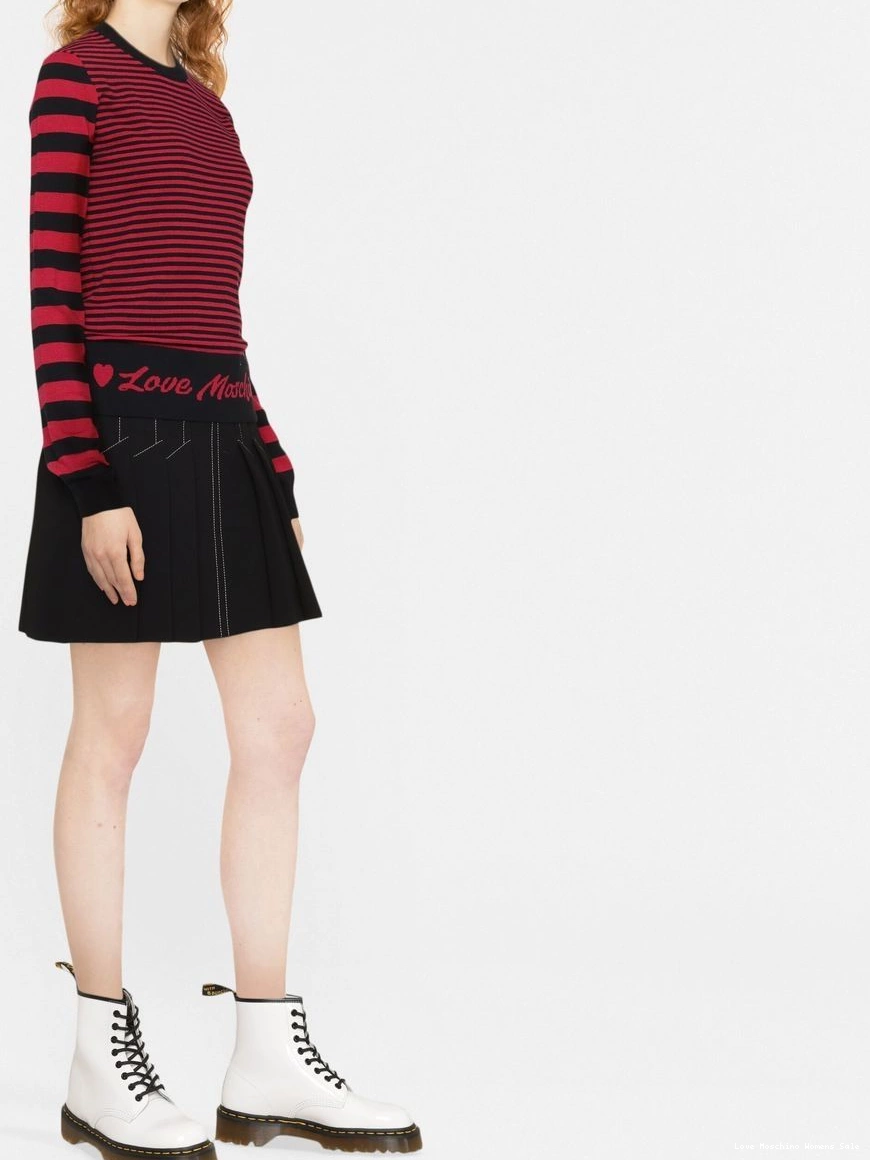 Affordable Moschino jumper striped Love Women intarsia-logo 0305