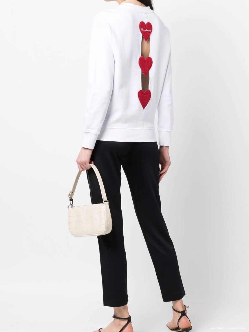 Affordable neck Moschino Love sweatshirt heart-detail crew Women 0314