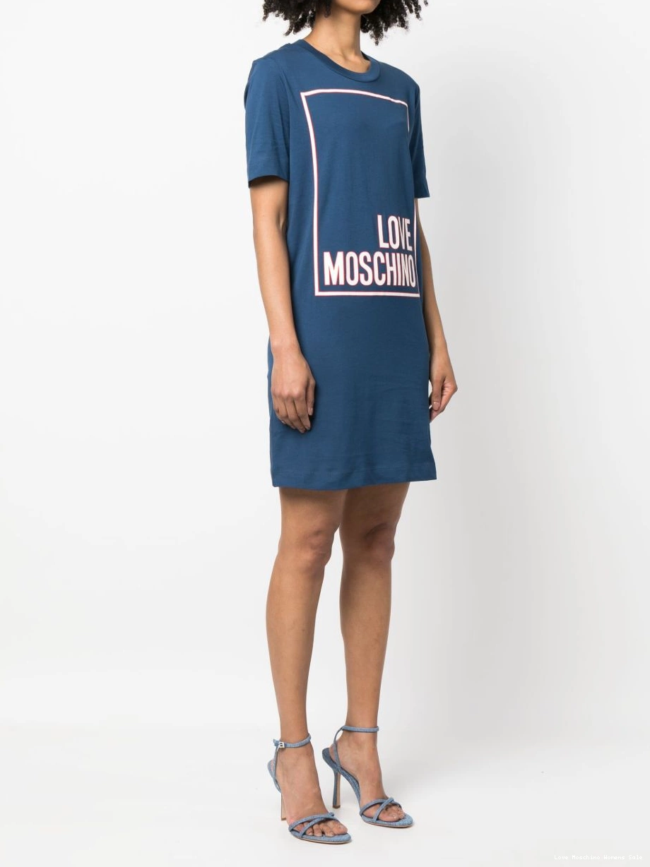 Cheap mini logo-print Moschino T-shirt Love dress Women 0309