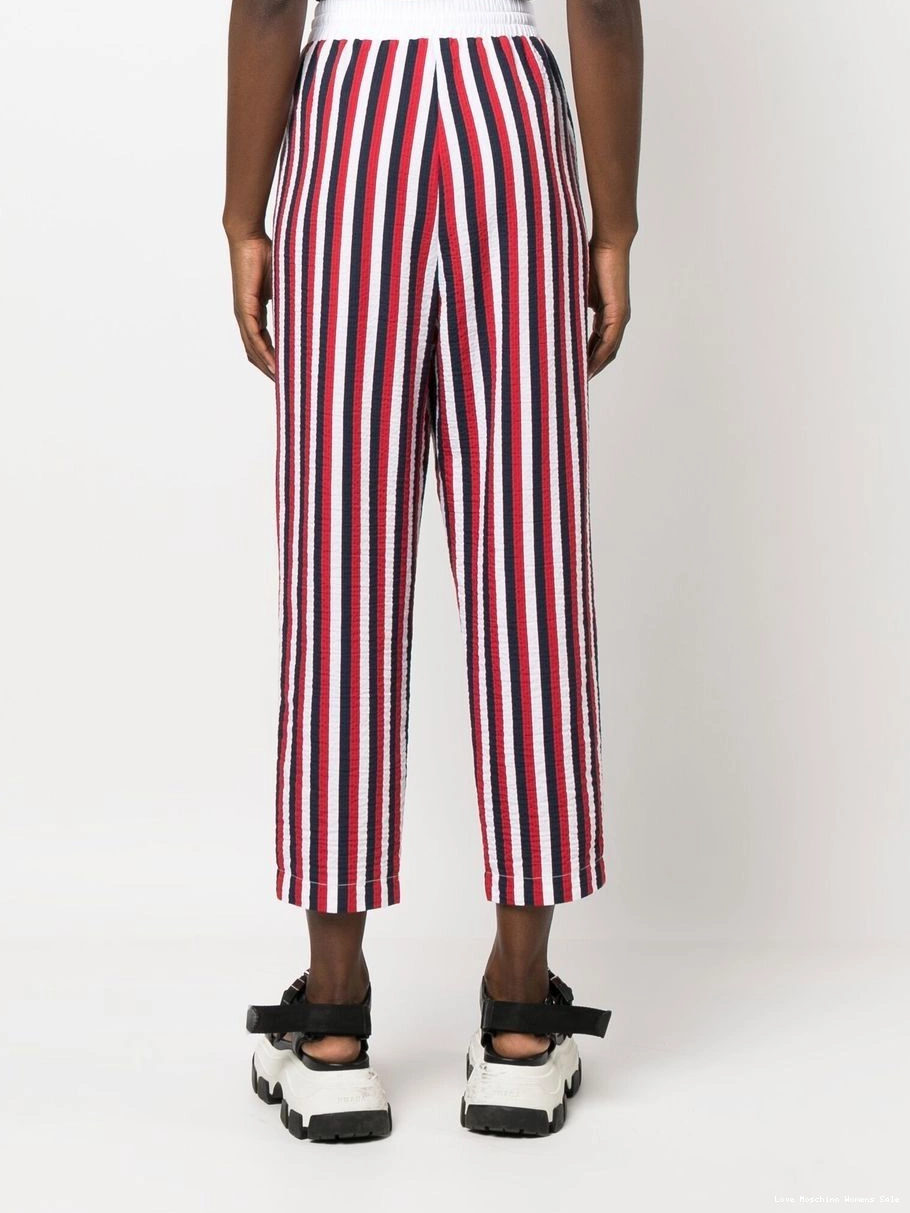 Affordable Moschino trousers striped Women drawstring Love 0307