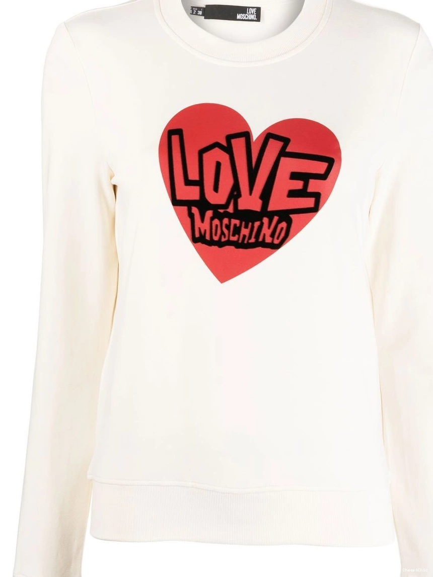 Cheap Women heart-print Moschino sweatshirt Love logo 0312