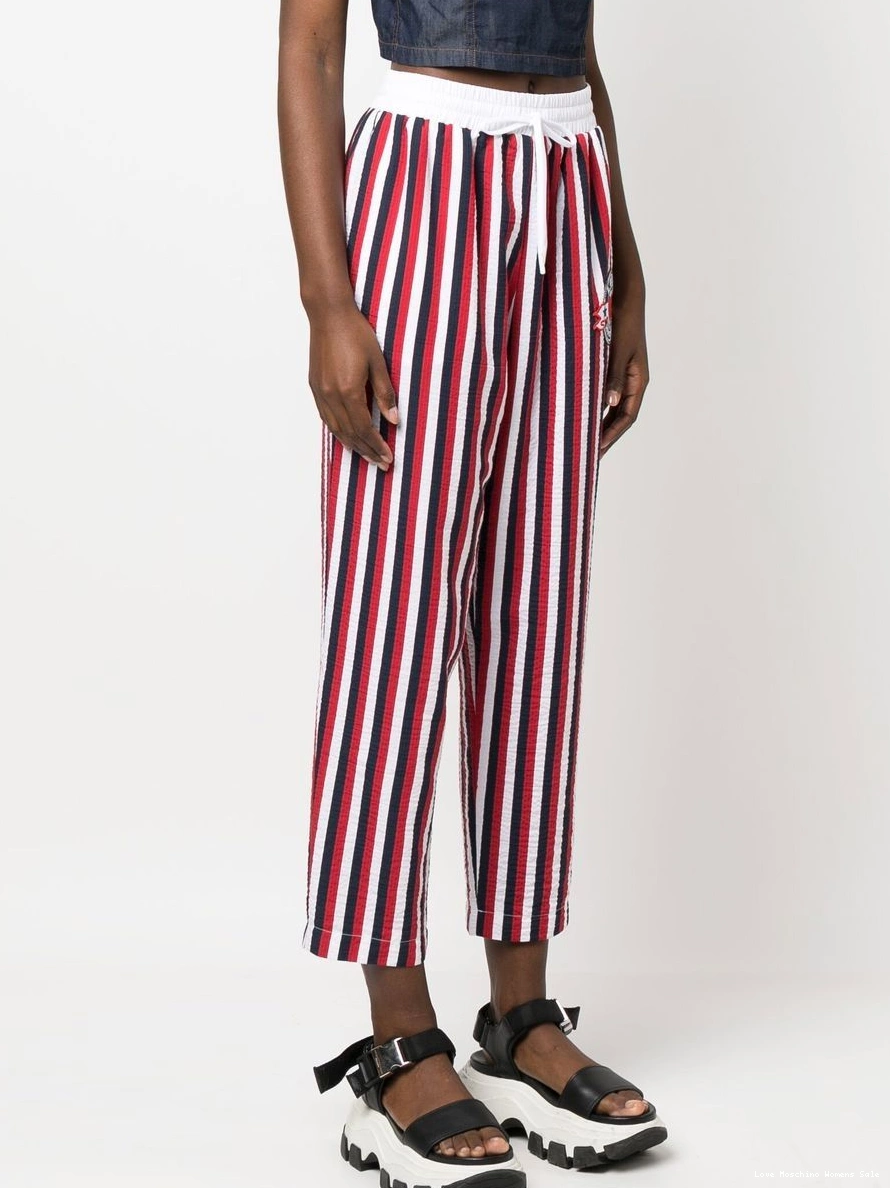 Affordable Moschino trousers striped Women drawstring Love 0307