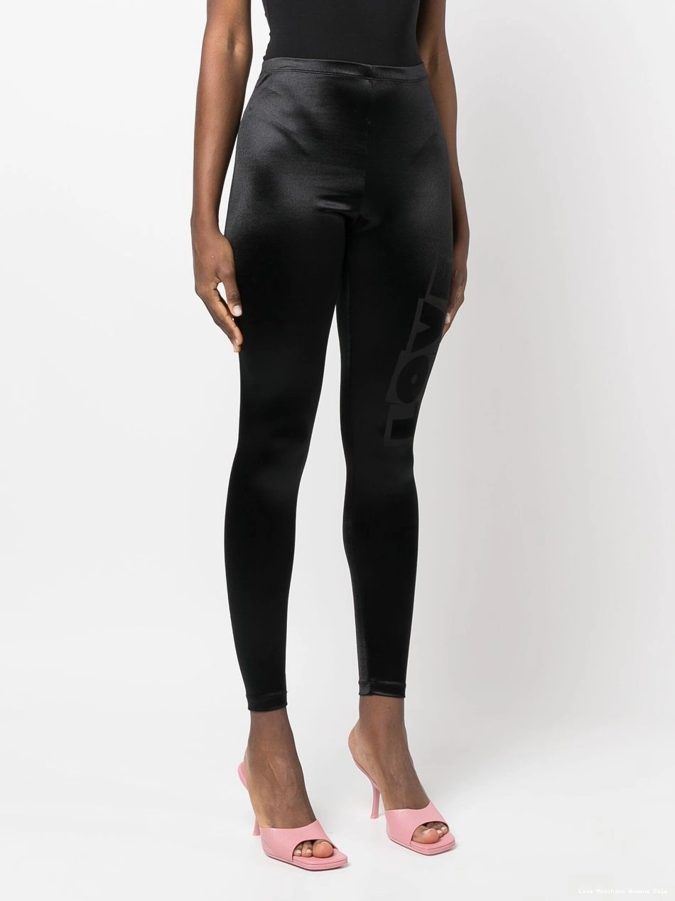 Cheap leggings print Moschino Women satin-finish logo Love 0317