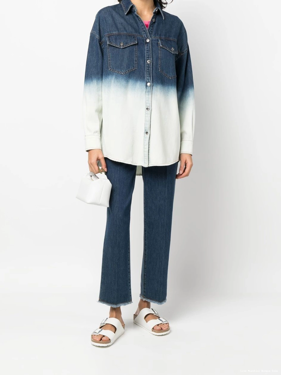 Affordable Love Moschino Women ombre-effect shirt denim 0321